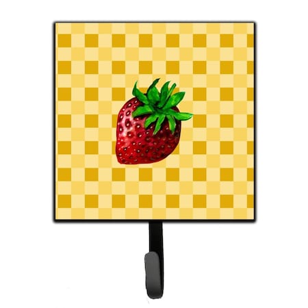 Carolines Treasures Strawberry on Basketweave Leash or Key Holder BB7251SH4